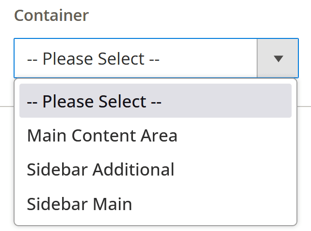 Select the container